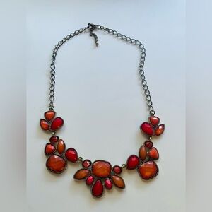 Elegant coral and Orange Statement Necklace